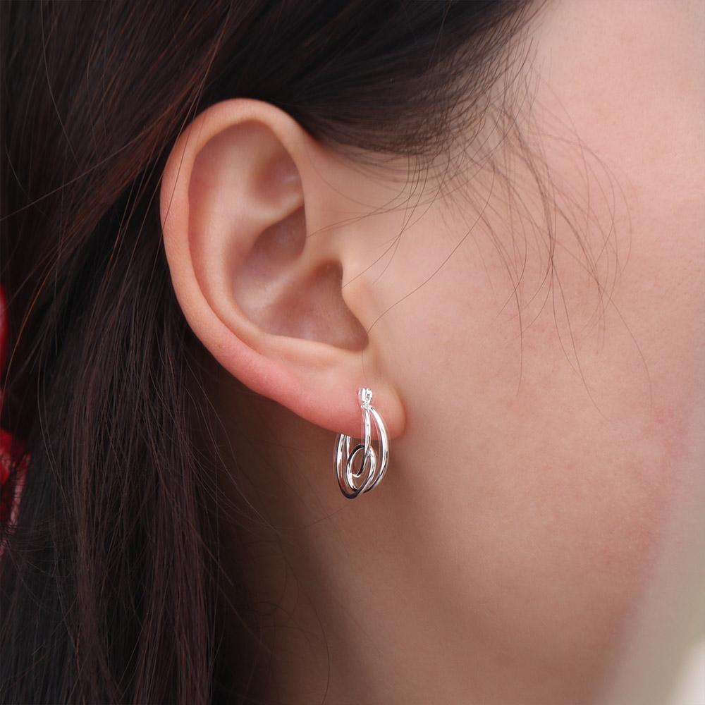 Minimalist Hoop Earrings Double Layer Personality Earrings Irregular Earrings Daily