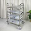 304 Stainless Steel Multi-Layer Cart with Silent Wheels - Anti-Collision, Multi-Functional Storage Trolley