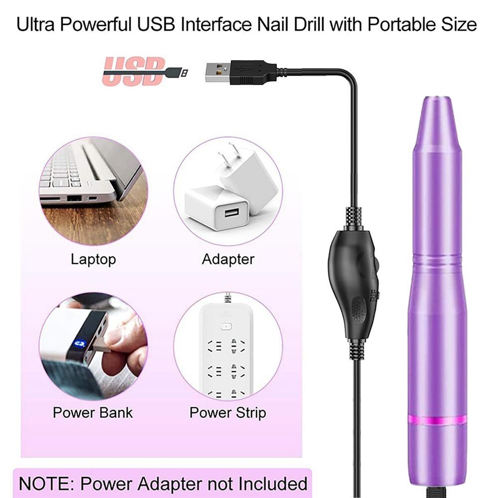 Nails Accessories Electric Nail Drill Pen Manicure Pedicure Drills Gel Polishing Tools Electric Nail Sander Driller USB