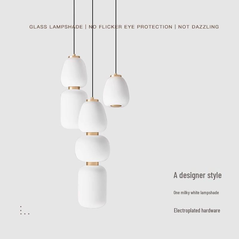 Wabi-Sabi Style Nordic Glass Pendant Light for Japanese Modern Minimalist Decor