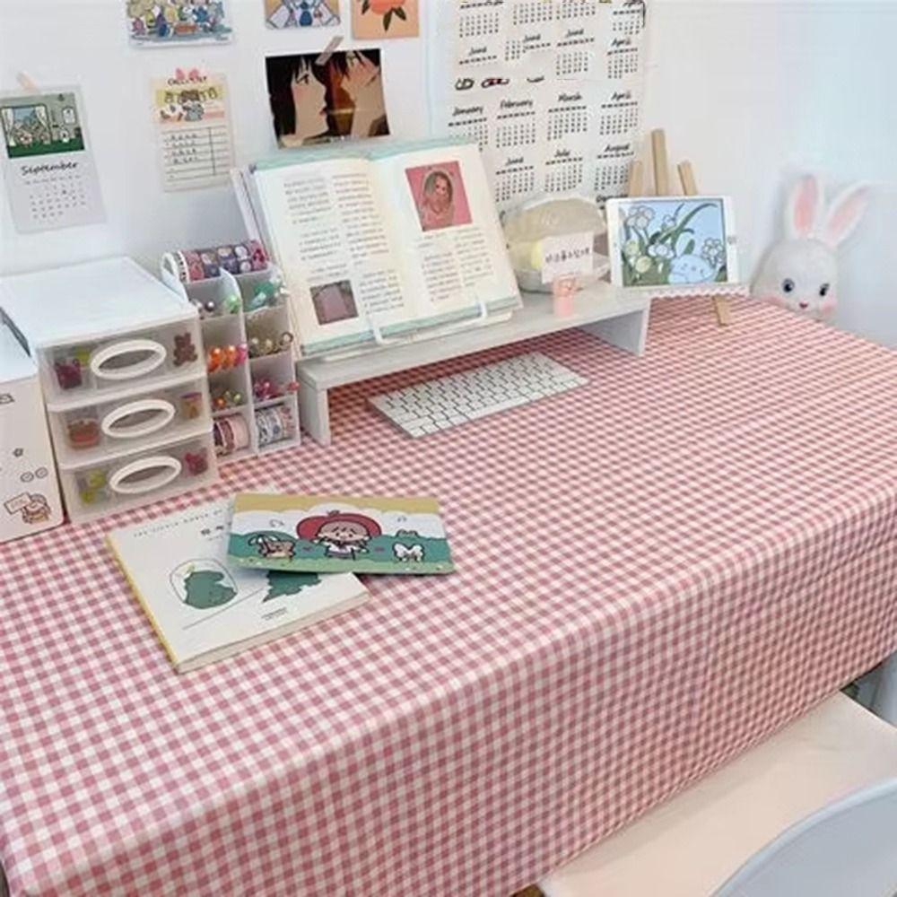 Dust-proof Plaid Tablecloth Rectangular Ins Table Cloth Dining Table Protector  Restaurant Kitchen