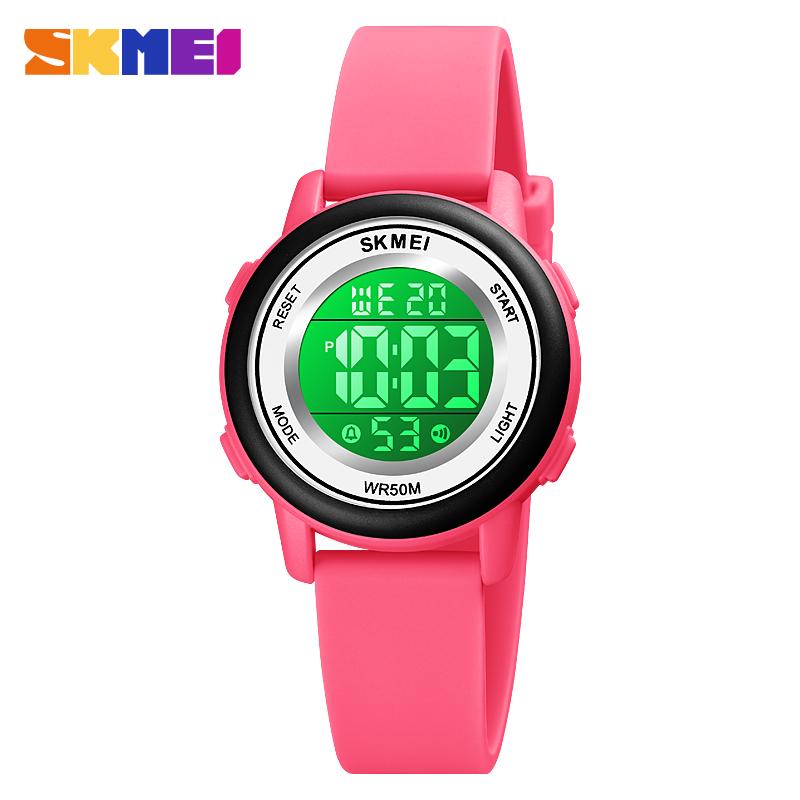 SKMEI LED Light Digital Children Sport Watches Stopwatch Calendar Clock 5Bar Waterproof Kids Wristwatch For Boys Girls Gift