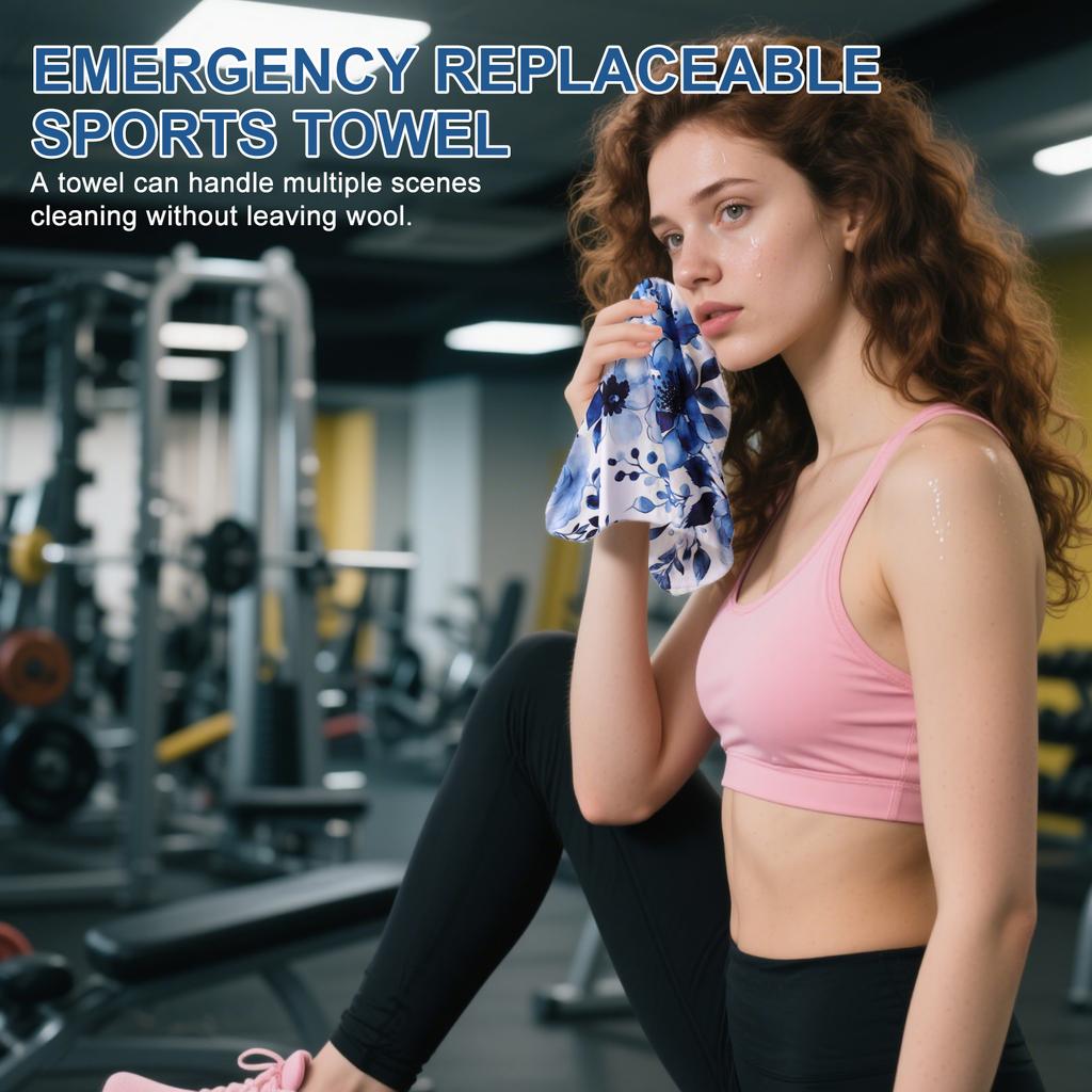 4Pcs Hanging Hand Towel Fiber Green Leaf Kitchens Towels with Hanging Loop Multi-role Fast Drying Hanging Tie for Home Toilet