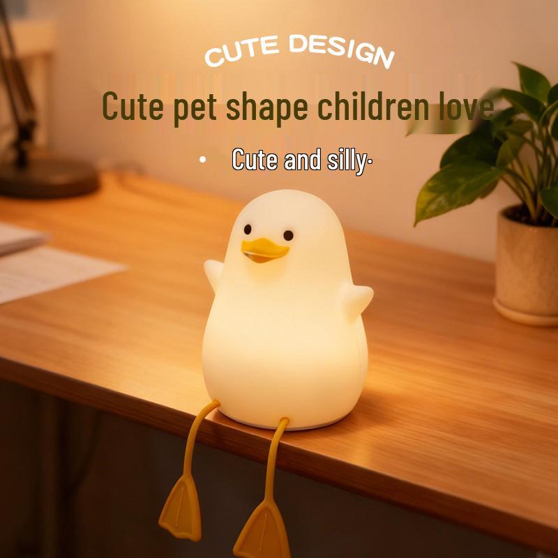 Long-Legged Duck Silicone Night Light - Soft, Bedside Sleep Companion