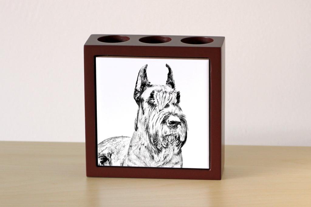 Schnauzer I – Pen holder with a dog, desk organizer with a print | Art-Dog