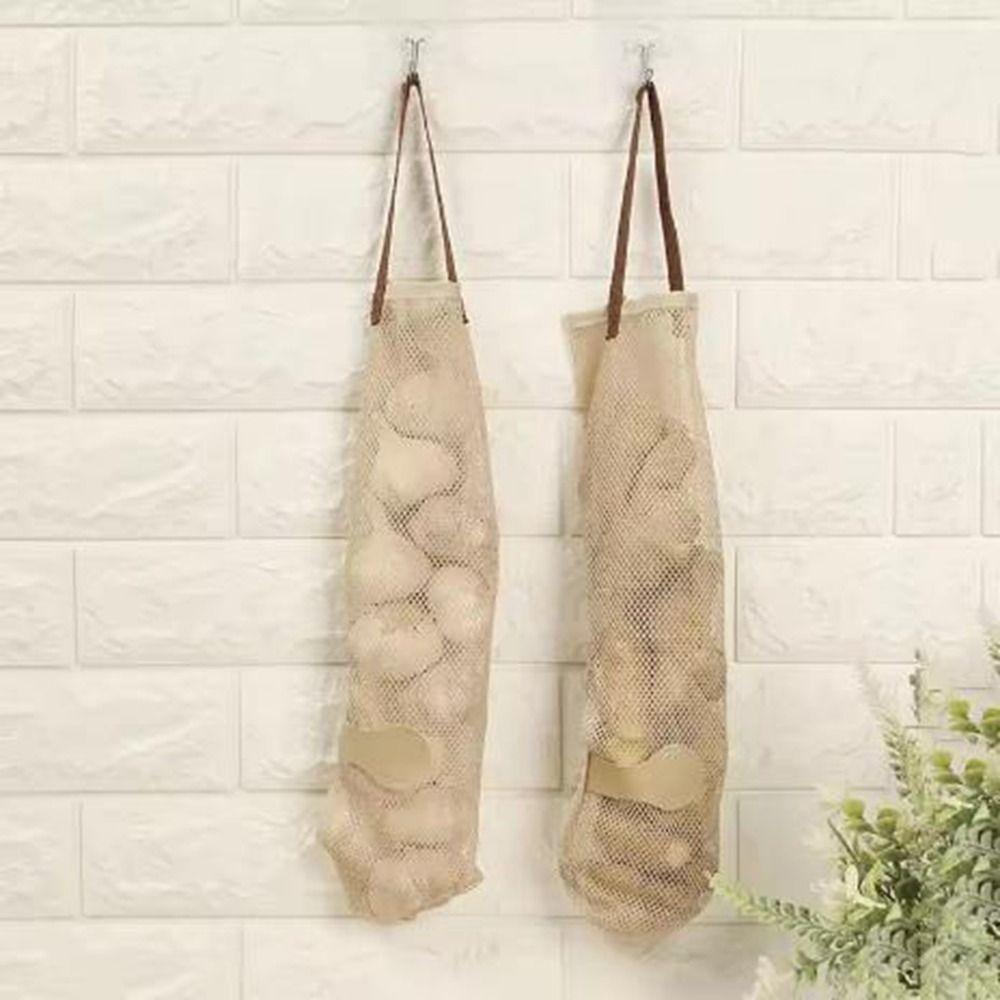 5Pcs Hangable Mesh Hanging Bags Large Capacity Garbage Bag Holder Onion Potato Storage Bag  Bedroom