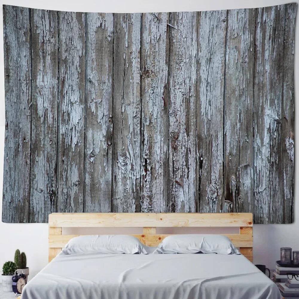 3D Printing Stone Wall Tapestry Vintage Wooden Brick Wall Hanging Cloth Bohemian Psychic Hippie Background Wall Home Decoration
