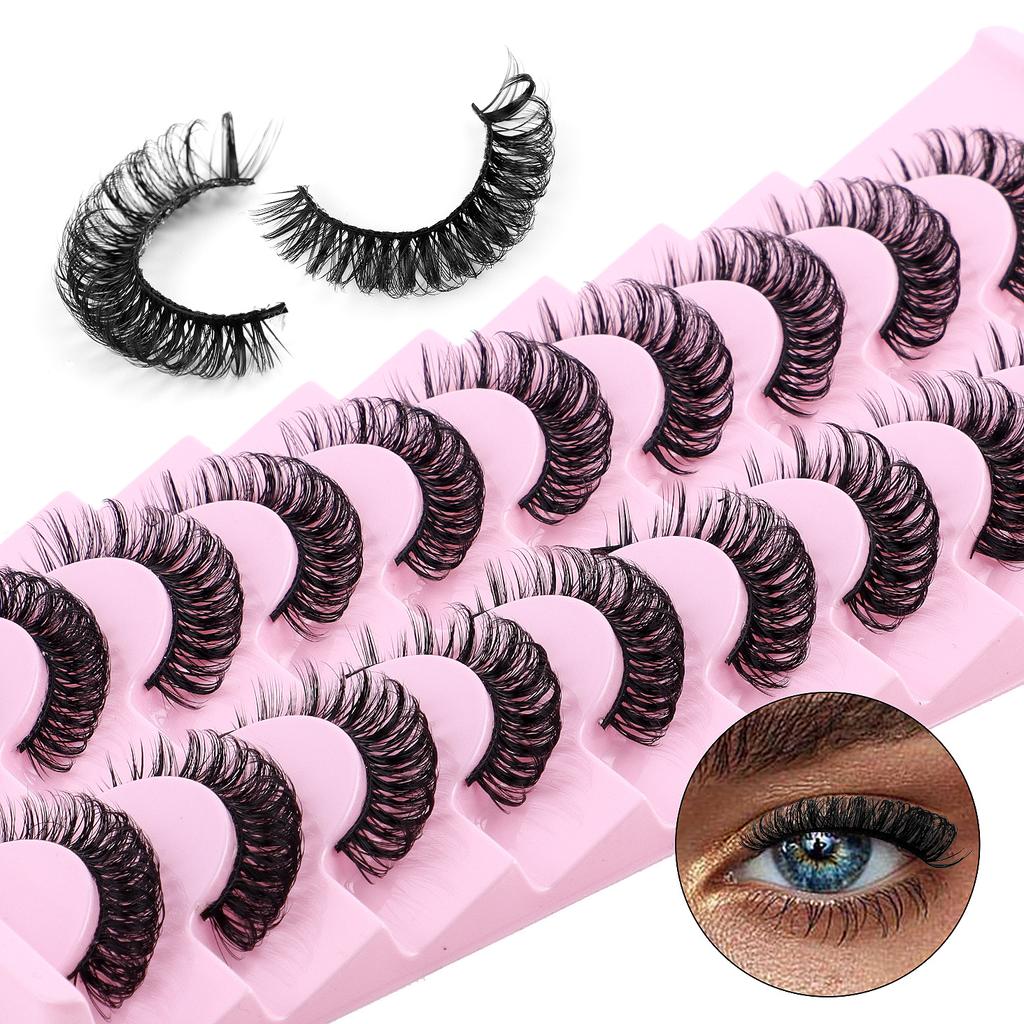 10 Pairs Of Curled False Eyelashes D Song Thick Curl Planting Grafting Natural Eyelashes