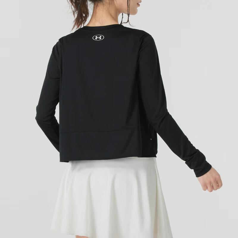Under Armour Soft And Comfortable Breathable Cropped Long Sleeve T-Shirt Women Tops Black 1387252-001