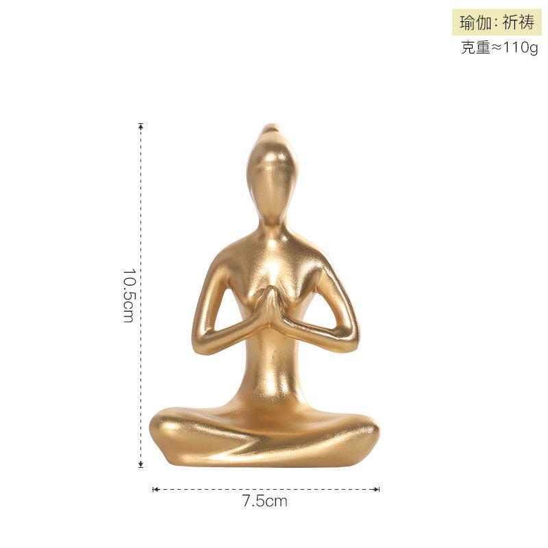 Sculpture Home Decor Abstract Art Yoga Poses resin Figurine Lady Figure Statue Study Office Yoga Studio Ornaments Decorations