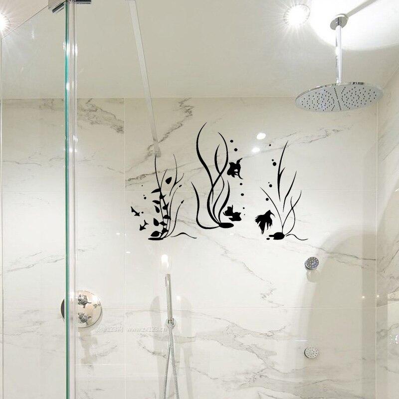 

18x28,5 см морские водоросли гиппокамп маленькая рыбка забавная наклейка украшение для ванной комнаты домашняя наклейка на стену G2