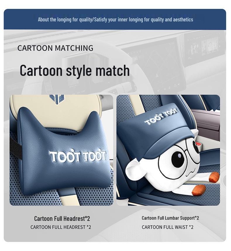 Leapmotor C11 Full Leather Cartoon Seat Cover: Full Coverage, All-Season Use