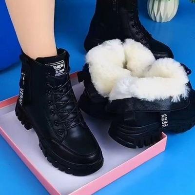 Thickened Wool Snow Boots Women's Winter Velvet Warm Martin Boots Thick-soled Non-slip Soft-soled Cotton Shoes Women's Foreign Trade