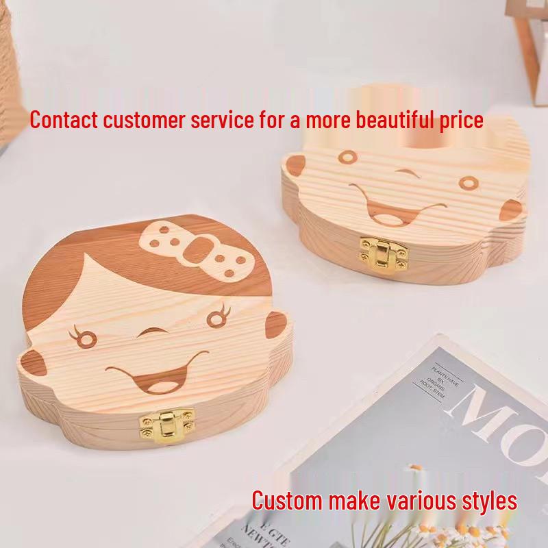Wooden Baby Tooth & Keepsake Box: Lanugo, Umbilical Cord, Milk Teeth Storage for Boys & Girls