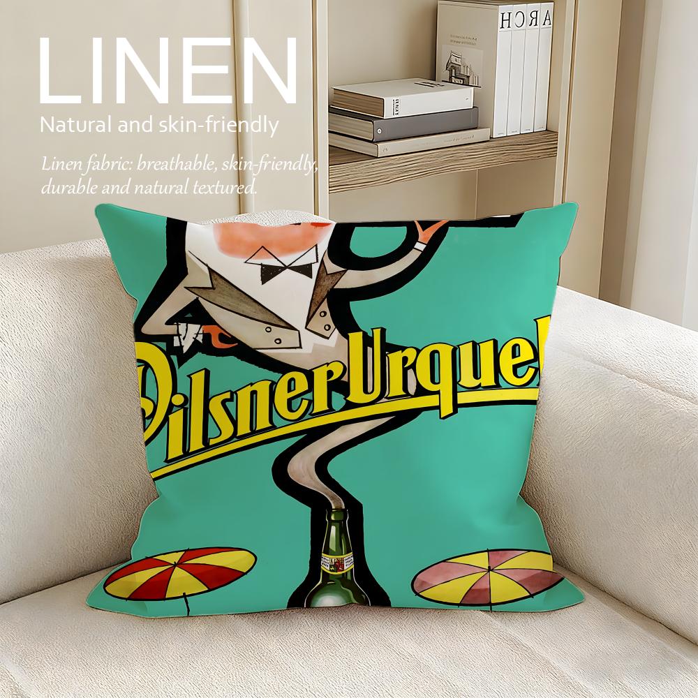 Brand Pilsner Urquell Cushion Cover Pillowcase Set Pcs x x Breathable Washable Sofa Cushion Cover