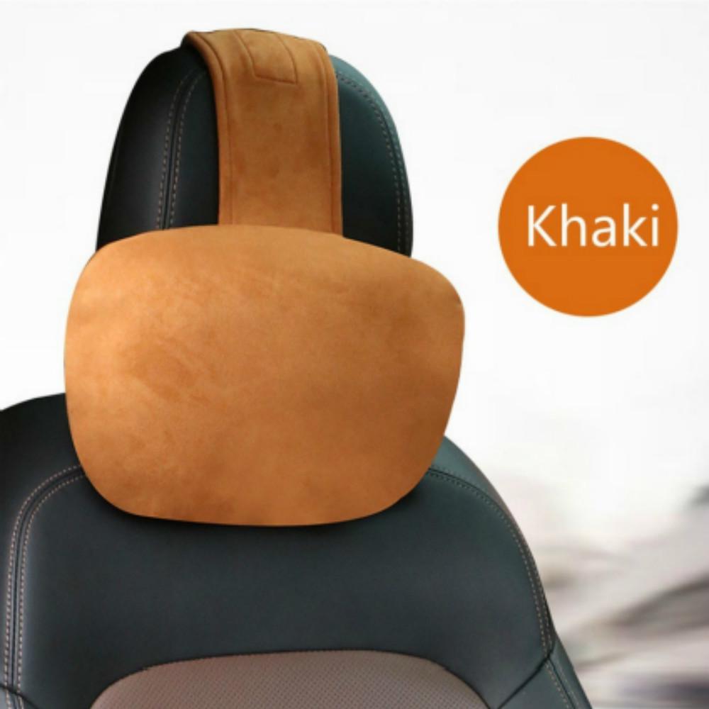 Car Suede Memory Foam Chair Seat Back Support Pillow Cushion and Vehicle Mounted Headrest