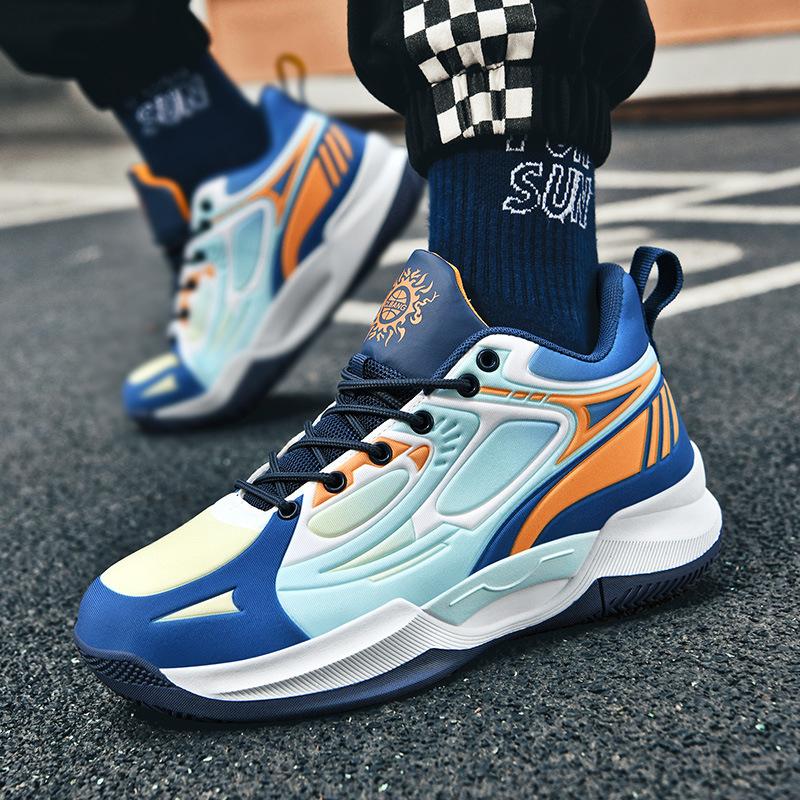 Large size autumn and winter new leather sneakers student youth basketball shoes rubber sole training running trendy shoes