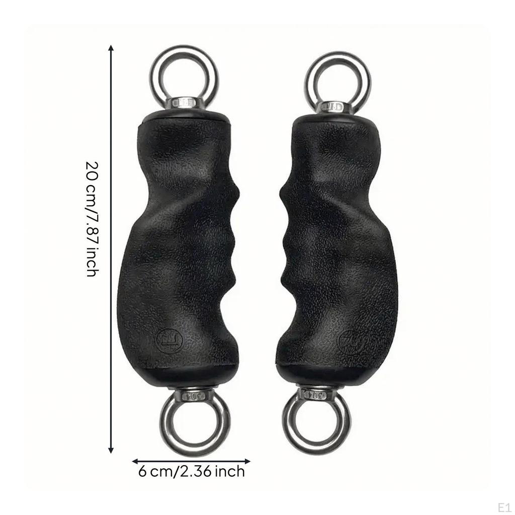 Exercise Handle with Rings NonSlip Cable Machine Ergonomic Handles for Fitness