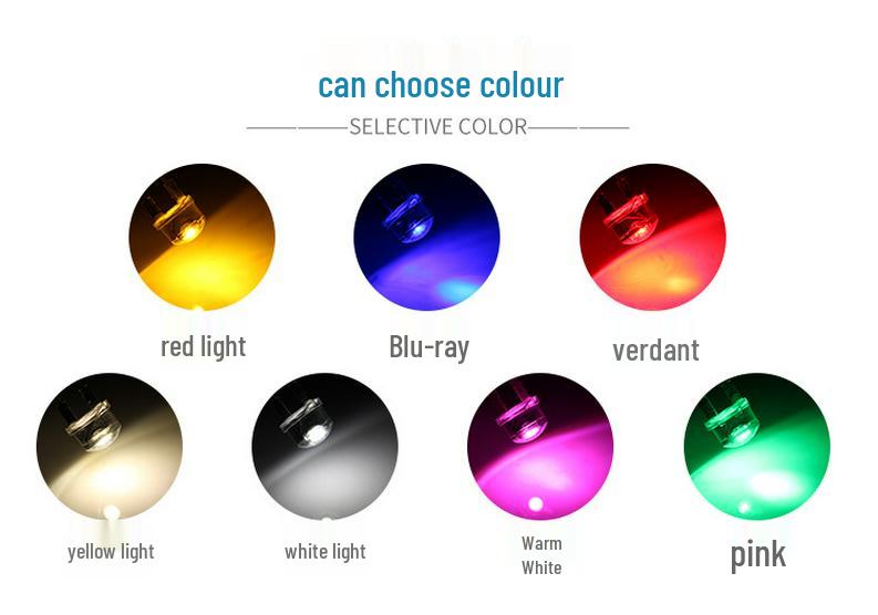 חרוזי מנורת LED לכובע קש 8 מ"מ - לבן, אדום, כחול, ירוק, צהוב