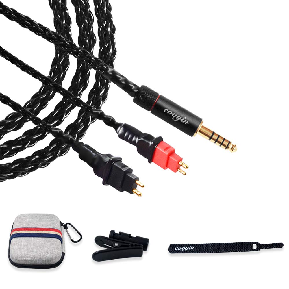 

cooyin cy8BHD Recable Headphone Cable for Earphones and Single Crystal Copper Cable for Sennheiser Balanced Headphones, 8-Core Silver-Plated