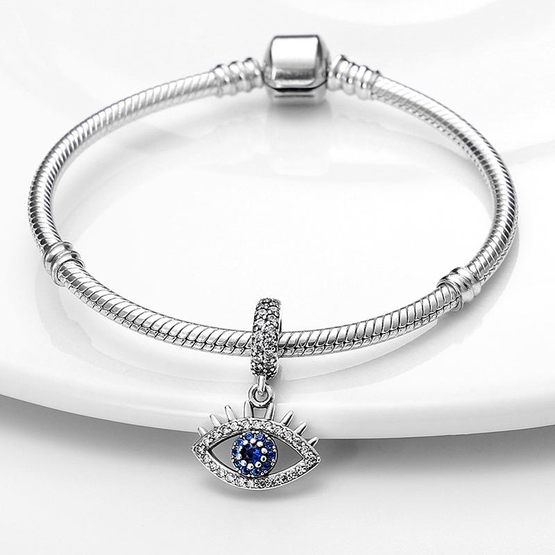 Copper Devil'S Eye Pendant Fit Pandach Original Diy Bracelets Charm Beads Party Anniversary Birthday Gifts Luxury Jewelry