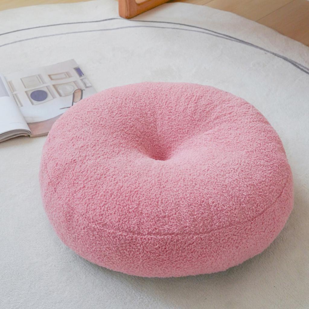 Solid color Teddy velvet cushion, thickened circular balcony window sill, floor tatami seat cushion