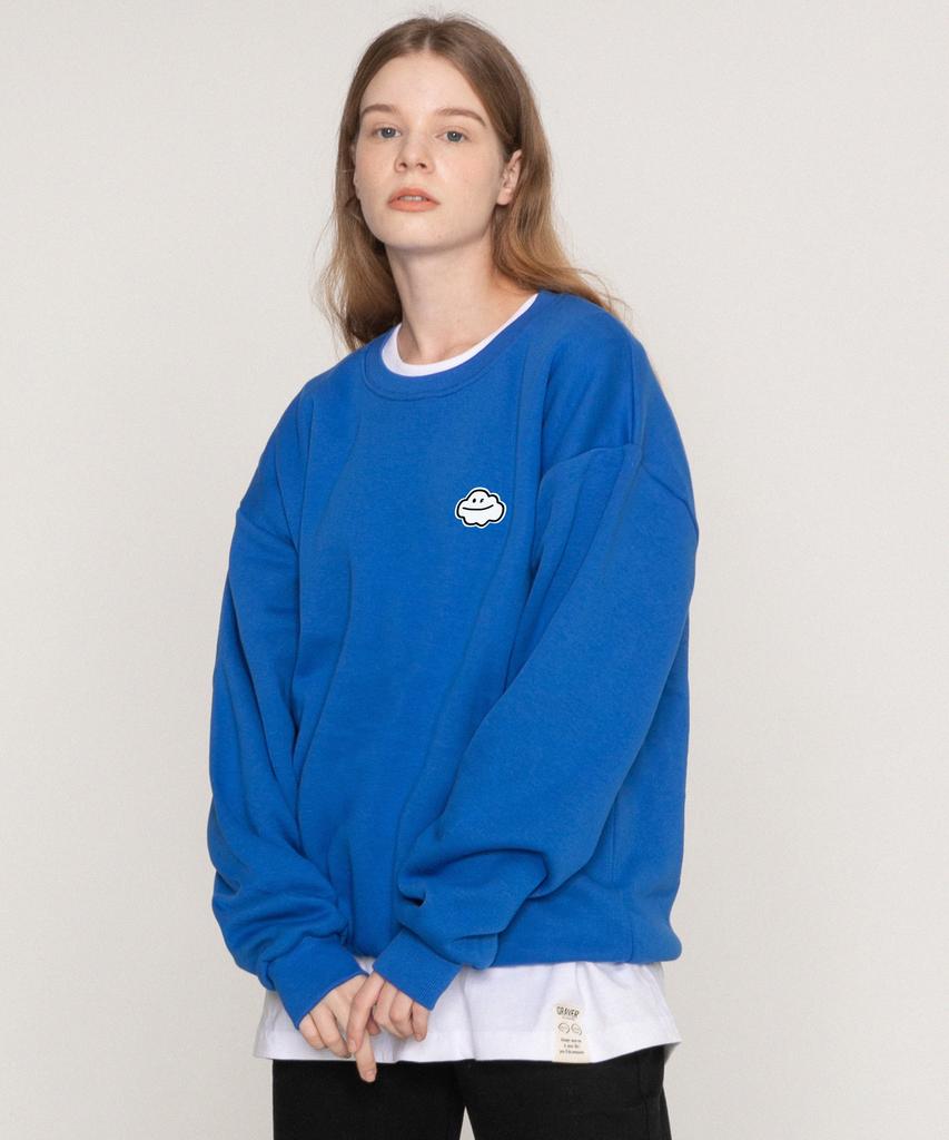 GRAVER [Unisex] Small Cloud Smile Sweatshirt_Cobalt Blue