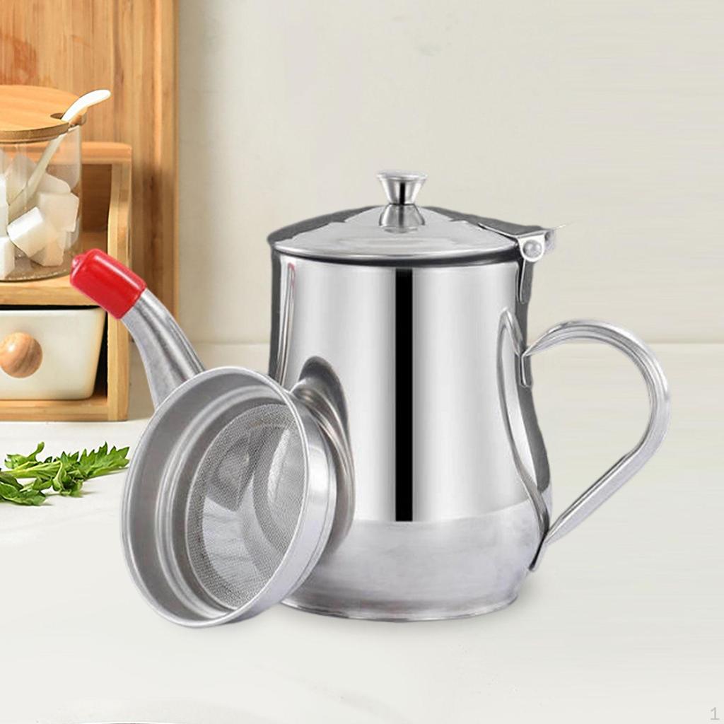 Container, Portable Kitchen Oil Storage Container with Strainer, Dispenser And Jug for Cooking in