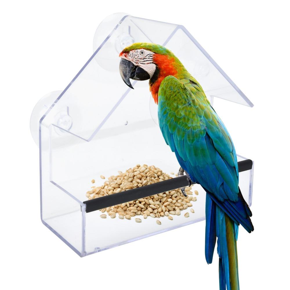 PS Hanging Bird Feeder Transparent Outdoor Bird Feeder High Capacity Wild Bird Feeder Backyard