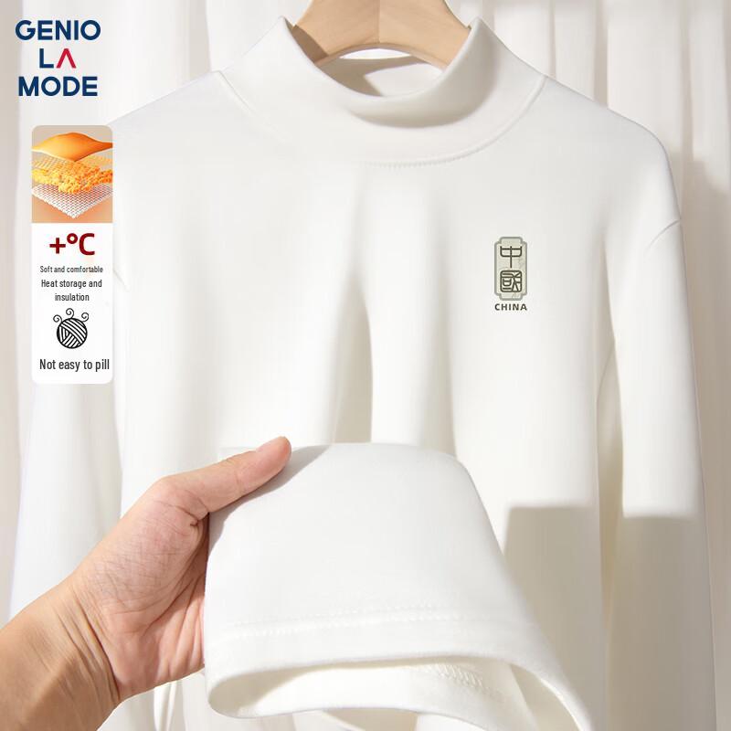GENIOLAMODE Men s Fleece-Lined Thermal Half-Turtleneck Top XXL