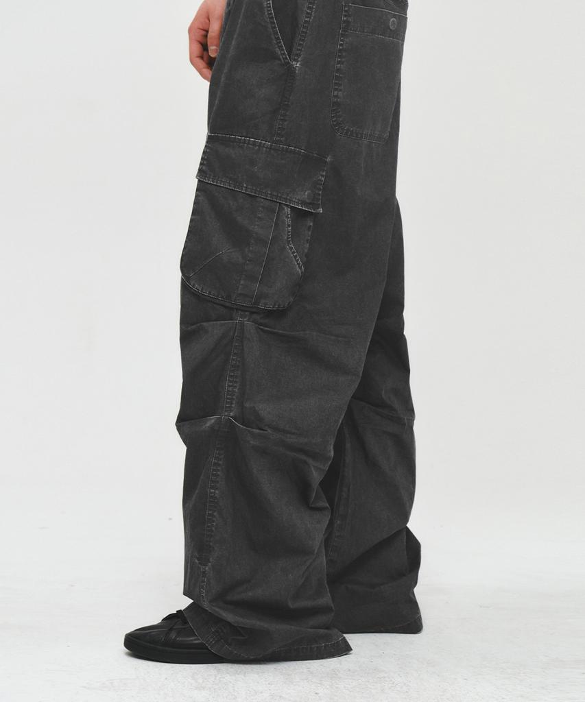 INTEMPOMOOD [Summer Fabric] Recon Fade Cargo Pants_Charcoal