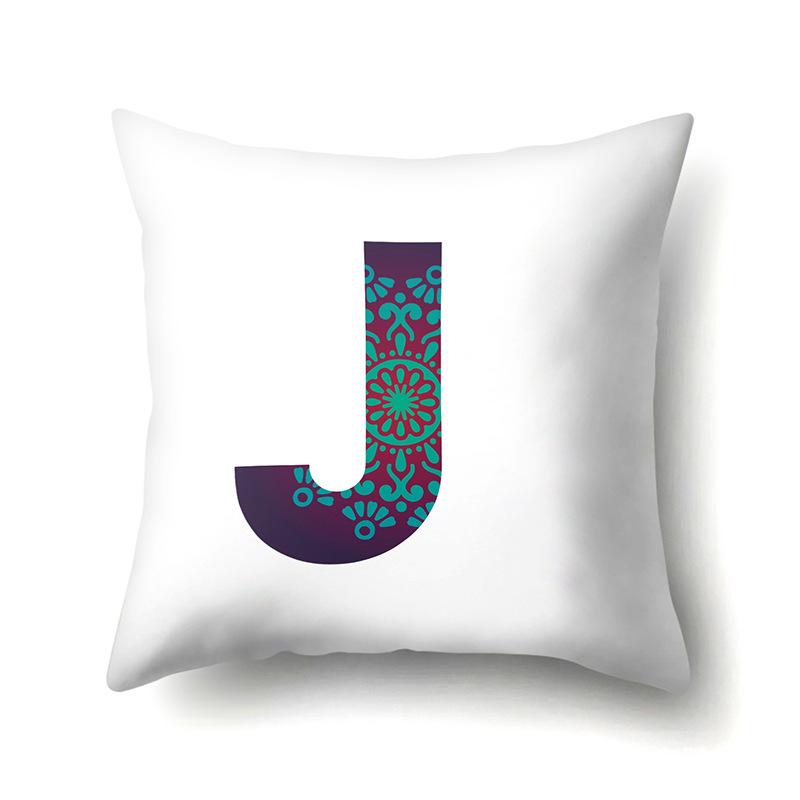 Polyester Pillowcase Home Geometric Striped Print Pillowcase 26 English Letter Cushion Cover