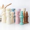 Upgraded Knot Cylindrical Candle Silicone Mold Bow Knot Stripe Cylindrical Candle Mold Vase Shape Candle Acrylic Plastic Mold