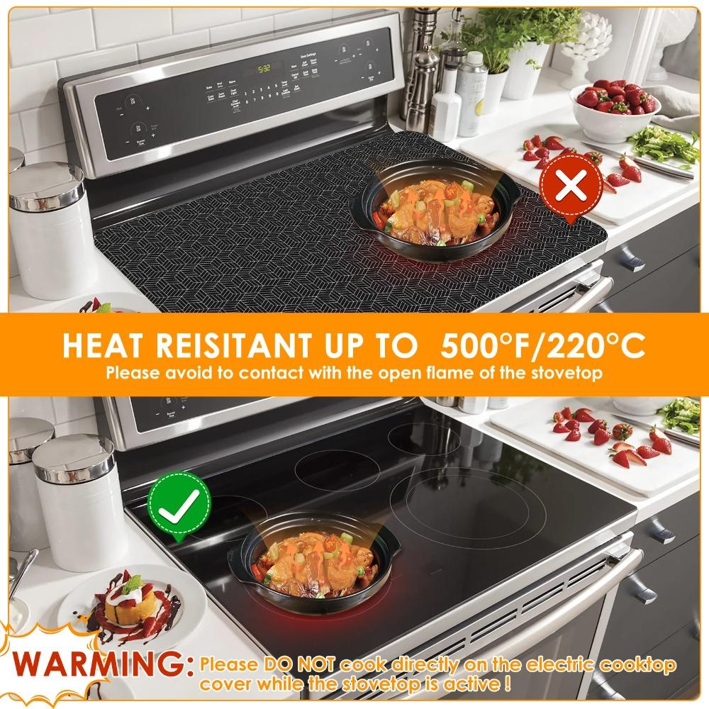 Heat Resistant Induction Cooktop Mats Nonslip Easy Cleaning Sturdy Silicone for Kitchen Stove Countertops Protections Pad