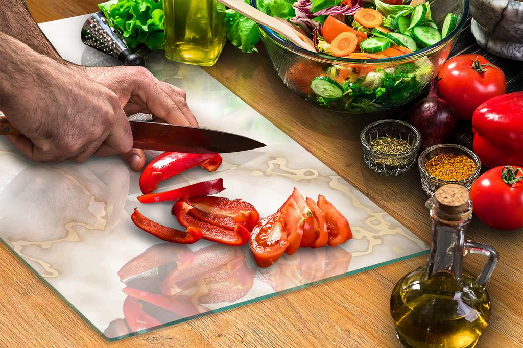 GLASS CUTTING BOARD 35x52 Marble