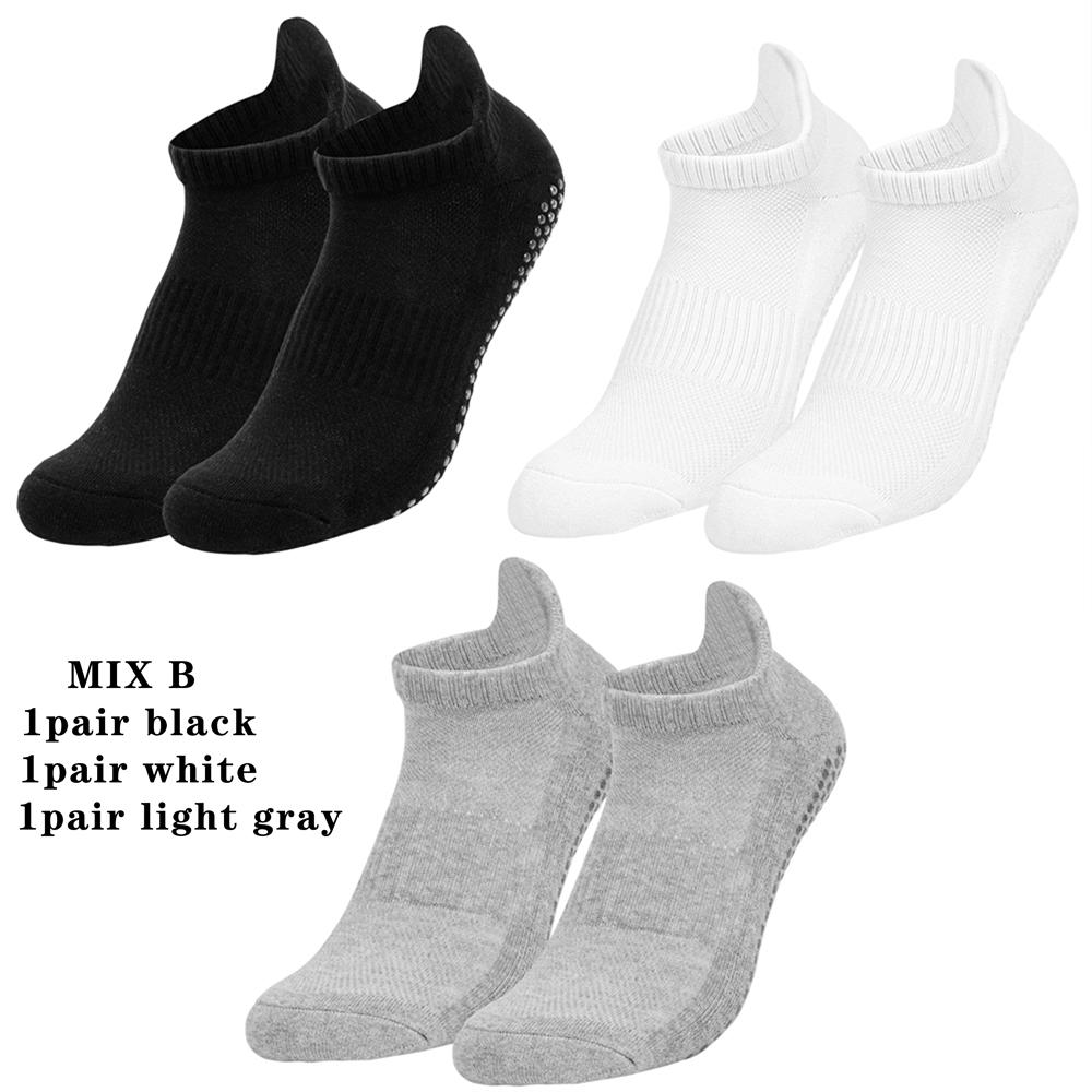 3 Pairs Elasticity Non Slip Socks,Cotton,Breathable,Sport ,Men Women Trampoline,Early Education,Yoga, Running, Plus Size EU35-50