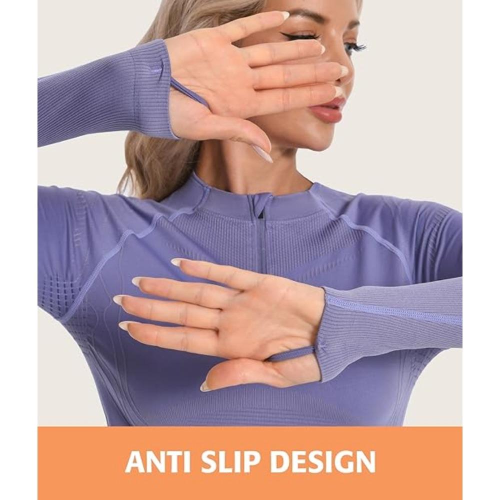 CHARMLEAKS Quarter Zip Thermal Underwear Set for Women Long Sleeve Ski Base Layers for Women for Cold Weather