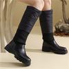 Winter Shoes Woman Snow Boots Warm Fur Plush Casual Wedge Knee High Boots Girls Black Waterproof Shoes Ladies