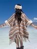 Winter Women Scarf Layers Poncho Elegant Lady Striped Print Tassel Wraps Shawl Hairy Scarve Capa Para Mujer Pashmina Cloak Boho