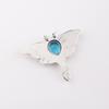 Swiss Blue Topaz  Gemstone 925 Sterling Silver Boho Jewelry Vintage Pendant 1.2" CP-31-1