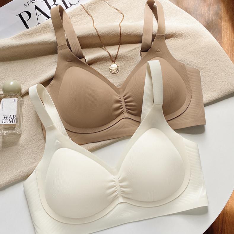 Thin Lingerie for Women Anti-sagging Seamless Bra Breathable Fixed Cup One-piece Bra Push Up Bra