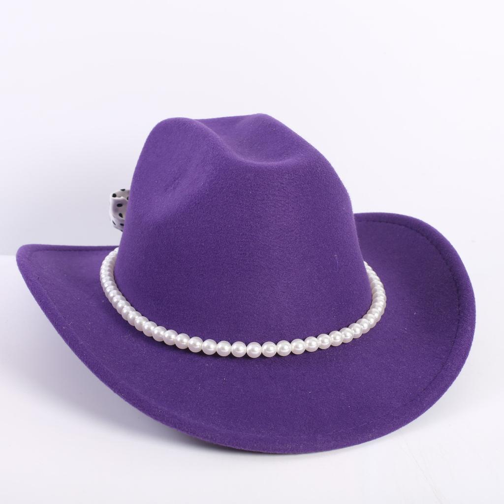 Beliebte europäische und amerikanische Mode OL-Stil einfarbiger Cowboyhut Herren und Damen High-End Zylinder Jazzhut Filzhut