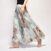 Bohemian Long Skirt Summer Retro Beach Skirt European and American New Style Printed Chiffon Skirt