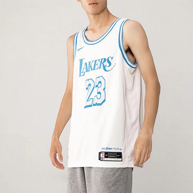 Nike X NBA Collaboration T-Shirt With Letter And Number Print Quick-Dry Basketball Jersey Kids Tops White 3Z2B7BXCP-LAKJL