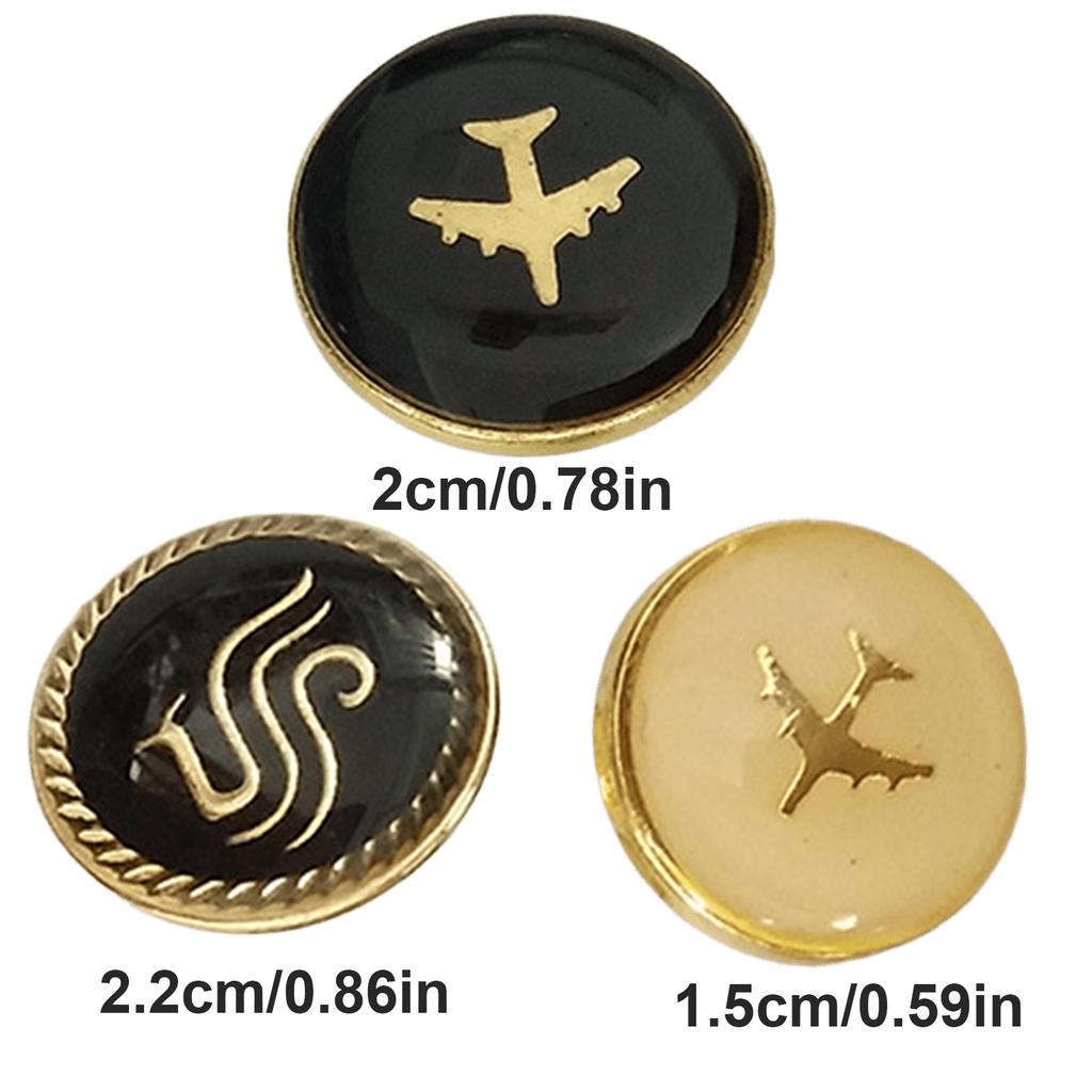 Airport Uniform Buttons Rustproof Metal Buttons Fasteners Airline Crew Buttons for Airline and Ground Crew