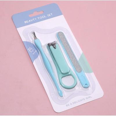 Three-Piece Manicure Set: Cuticle Fork, Nail Clippers & Nail File for Home Nail Care