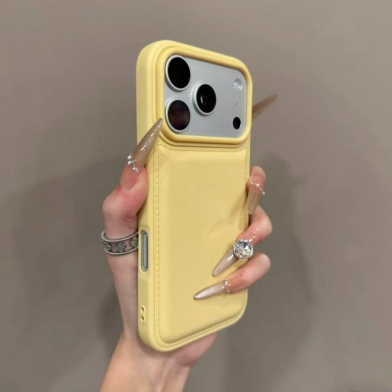 Luxury Drum Cortex Plain Phone Case For iPhone 17 16 15 14 13 11 12 Pro Max Plus 17 Air Shockproof Bumper Cases Cover