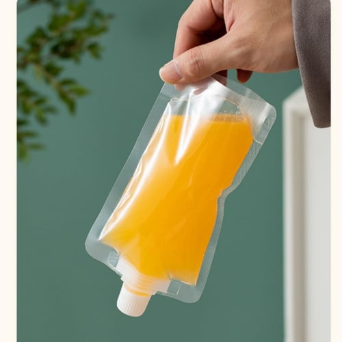 WOHANMU 100-Piece Spout Pouch, Clear Storage Container with Spout, for Drinks, Juice, 100ml, 150ml, 200ml, 250ml, Drink Bags, Plastic Bags, Packs, Con