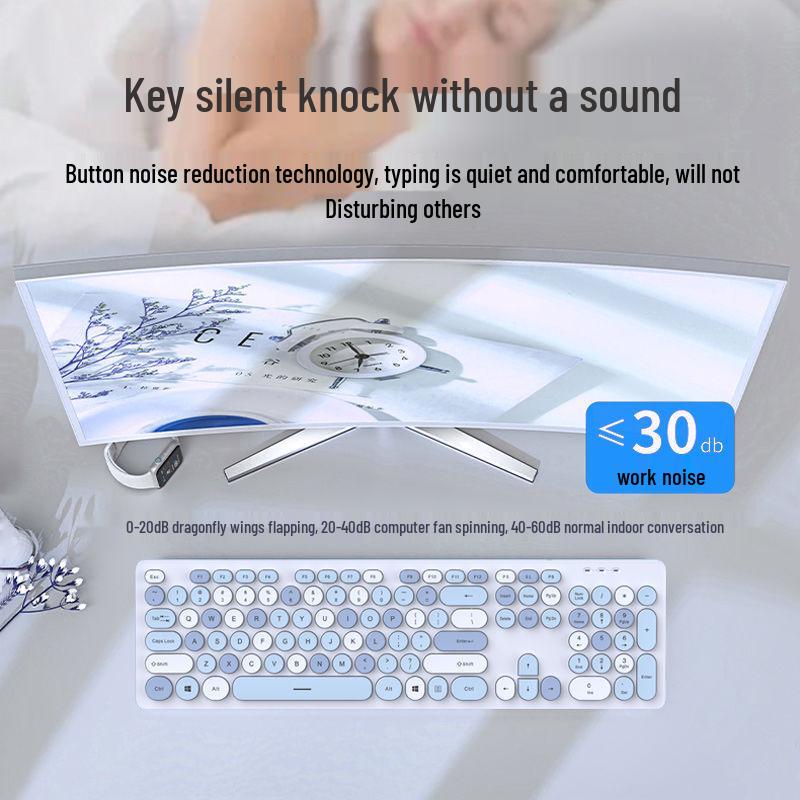 Chocolate Wireless Keyboard & Mouse Set: Cute, Silent, Portable Bluetooth for Office & Laptop Use