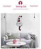 Cartoon Kitten Tail-Wagging Wall Clock for Children's Room and Living Room Decor